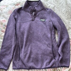 L.L. Bean Women's Heathered Purple Snap Pullover